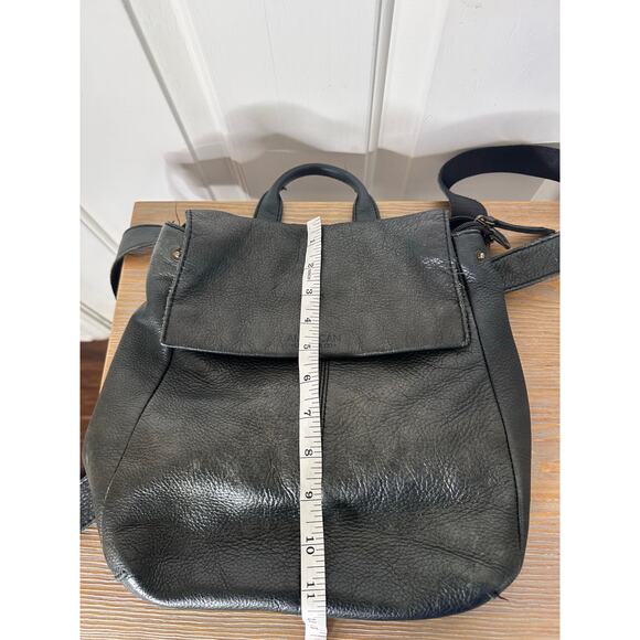 American Leather Company Bag Black Genuine Leather Preppy School Backpack - Picture 10 of 12